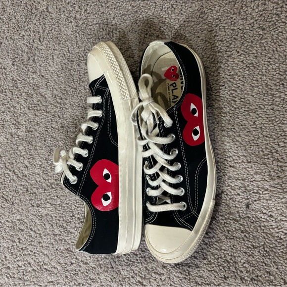 Converse Black and Red Heart Sneakers - Picture 2 of 5